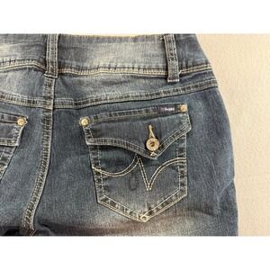 Angels Jeans Womens 14 Dark Wash Straight Leg Triple Button Flap Pocket Denim